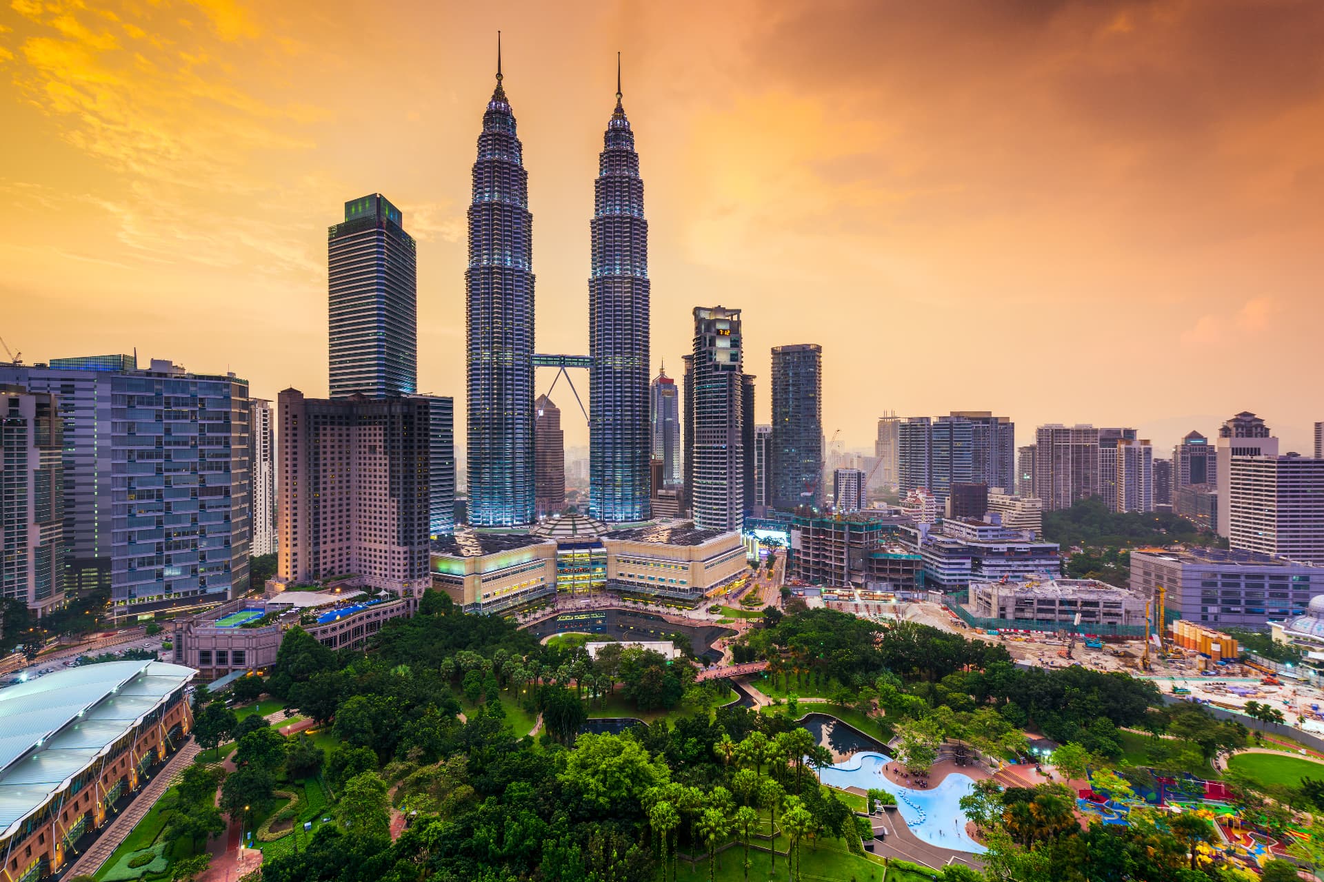 Kuala Lumpur skyline with the Petronas Twin Towers